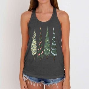 Christmas Tree Christmas for family pajamas Women's Knotted Racerback Tank