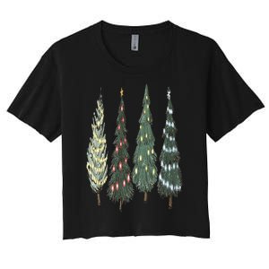 Christmas Tree Christmas for family pajamas Women's Crop Top Tee