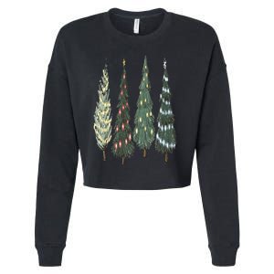 Christmas Tree Christmas for family pajamas Cropped Pullover Crew