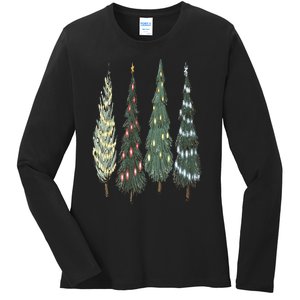 Christmas Tree Christmas for family pajamas Ladies Long Sleeve Shirt