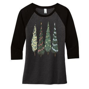 Christmas Tree Christmas for family pajamas Women's Tri-Blend 3/4-Sleeve Raglan Shirt