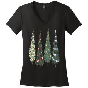 Christmas Tree Christmas for family pajamas Women's V-Neck T-Shirt