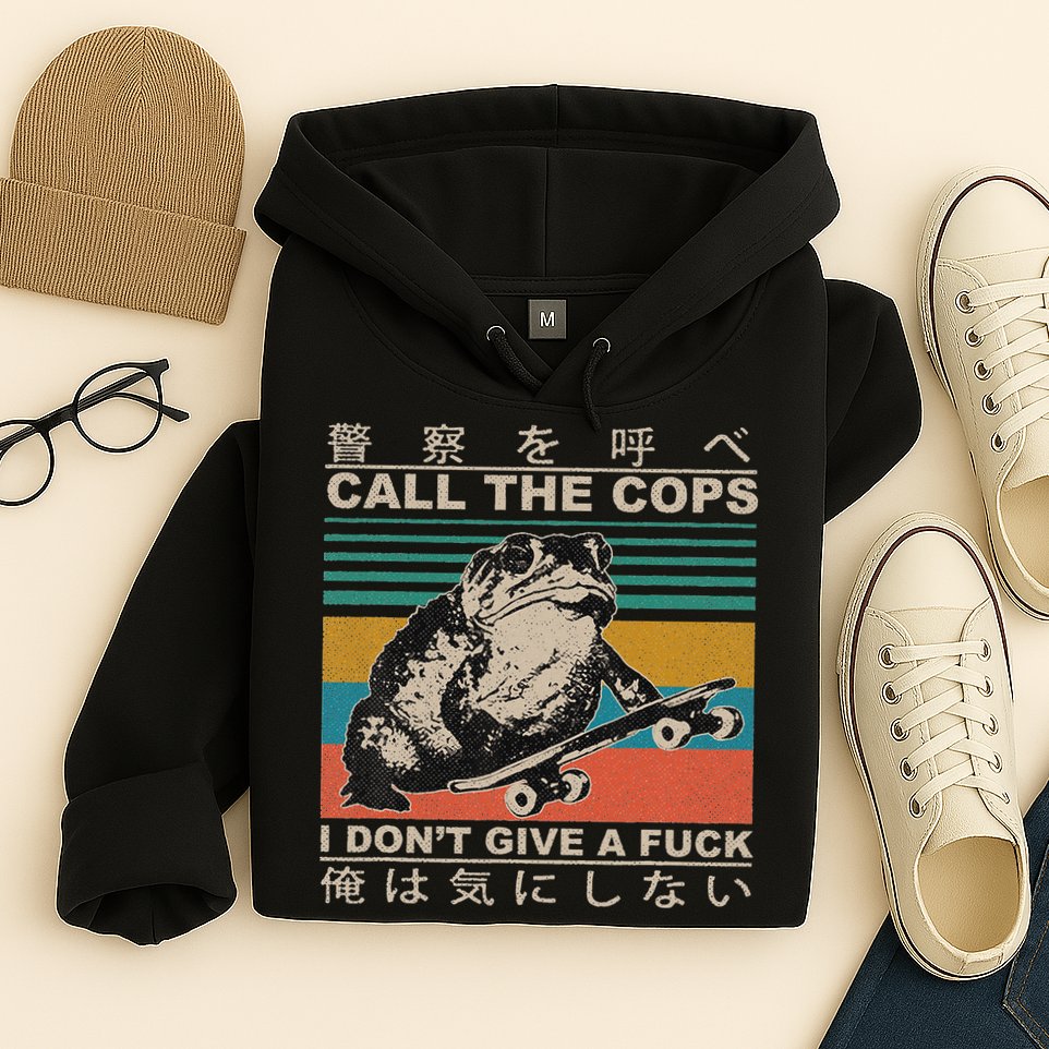 Call The Cops I Don’T Give A Fck Skateboarding Toad Japanese Hoodie