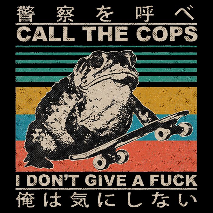 Call The Cops I Don’T Give A Fck Skateboarding Toad Japanese Backpack