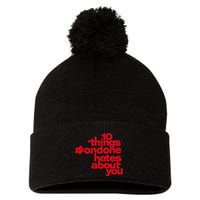 Condoneit Things Condone Hates About You Pom Pom 12in Knit Beanie
