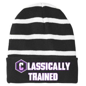 Classically Trained Striped Beanie with Solid Band