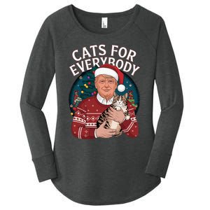 Christmas Trump Cats Lover Team Garbage 2024 Women's Perfect Tri Tunic Long Sleeve Shirt