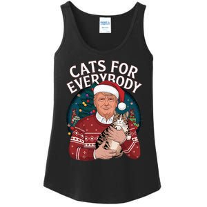 Christmas Trump Cats Lover Team Garbage 2024 Ladies Essential Tank