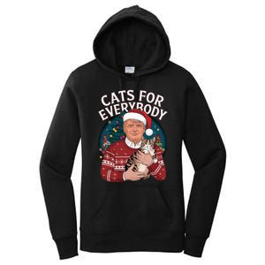 Christmas Trump Cats Lover Team Garbage 2024 Women's Pullover Hoodie