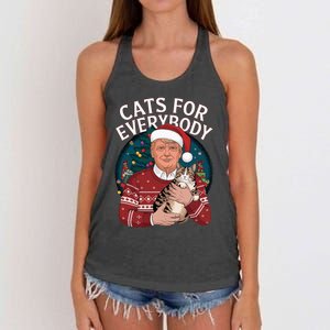 Christmas Trump Cats Lover Team Garbage 2024 Women's Knotted Racerback Tank