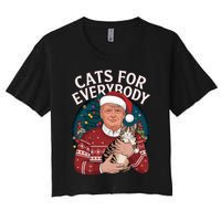 Christmas Trump Cats Lover Team Garbage 2024 Women's Crop Top Tee