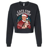 Christmas Trump Cats Lover Team Garbage 2024 Cropped Pullover Crew