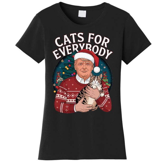 Christmas Trump Cats Lover Team Garbage 2024 Women's T-Shirt