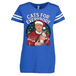 Christmas Trump Cats Lover Team Garbage 2024 Enza Ladies Jersey Football T-Shirt