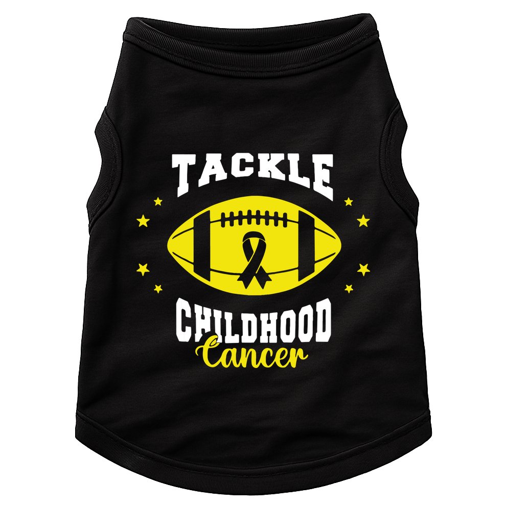 Childhood Tackle Childhood Cancer Awareness Football Gold Doggie Tank