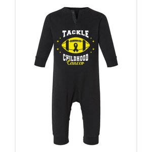 Childhood Tackle Childhood Cancer Awareness Football Gold Infant Fleece One Piece