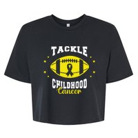 Childhood Tackle Childhood Cancer Awareness Football Gold Bella+Canvas Jersey Crop Tee