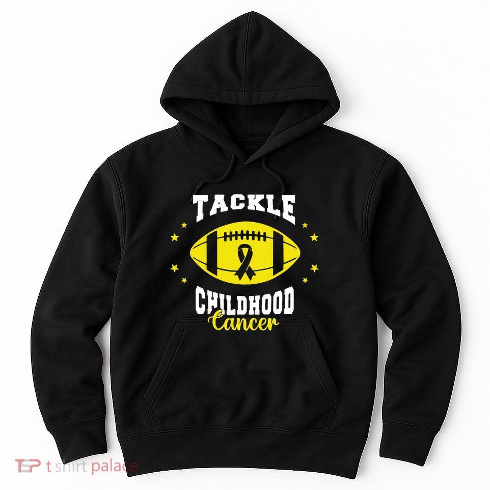 Childhood Tackle Childhood Cancer Awareness Football Gold Hoodie