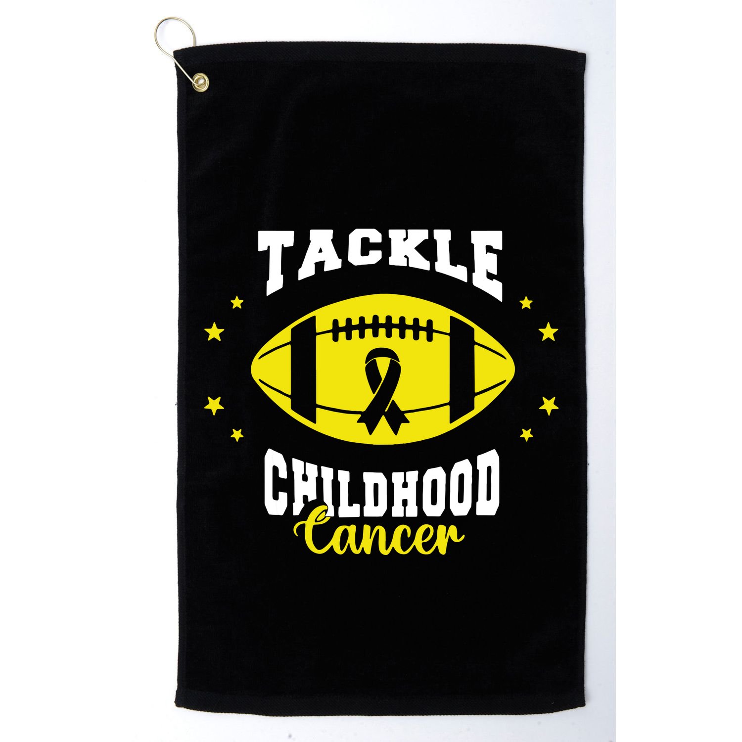 Childhood Tackle Childhood Cancer Awareness Football Gold Golf Towel