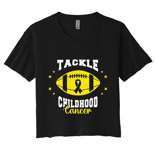 Childhood Tackle Childhood Cancer Awareness Football Gold Crop Top