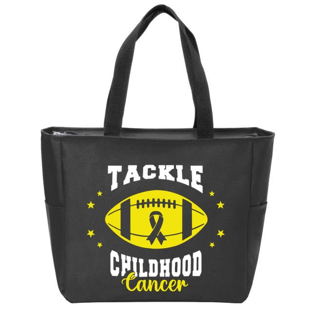 Childhood Tackle Childhood Cancer Awareness Football Gold Zip Tote Bag