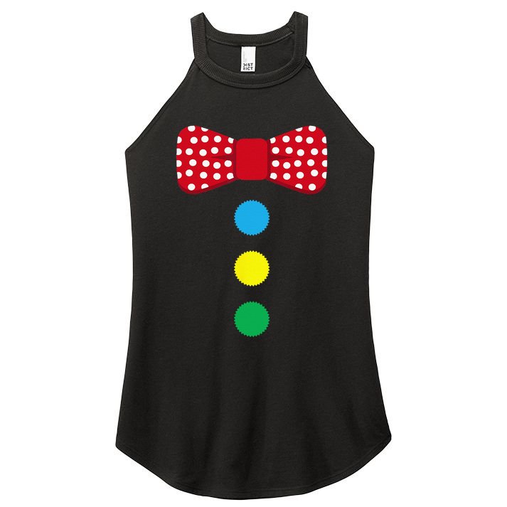 Clown Tie Costume Circus Rainbow Halloween Carnival Women's Perfect Tri Rocker Tank