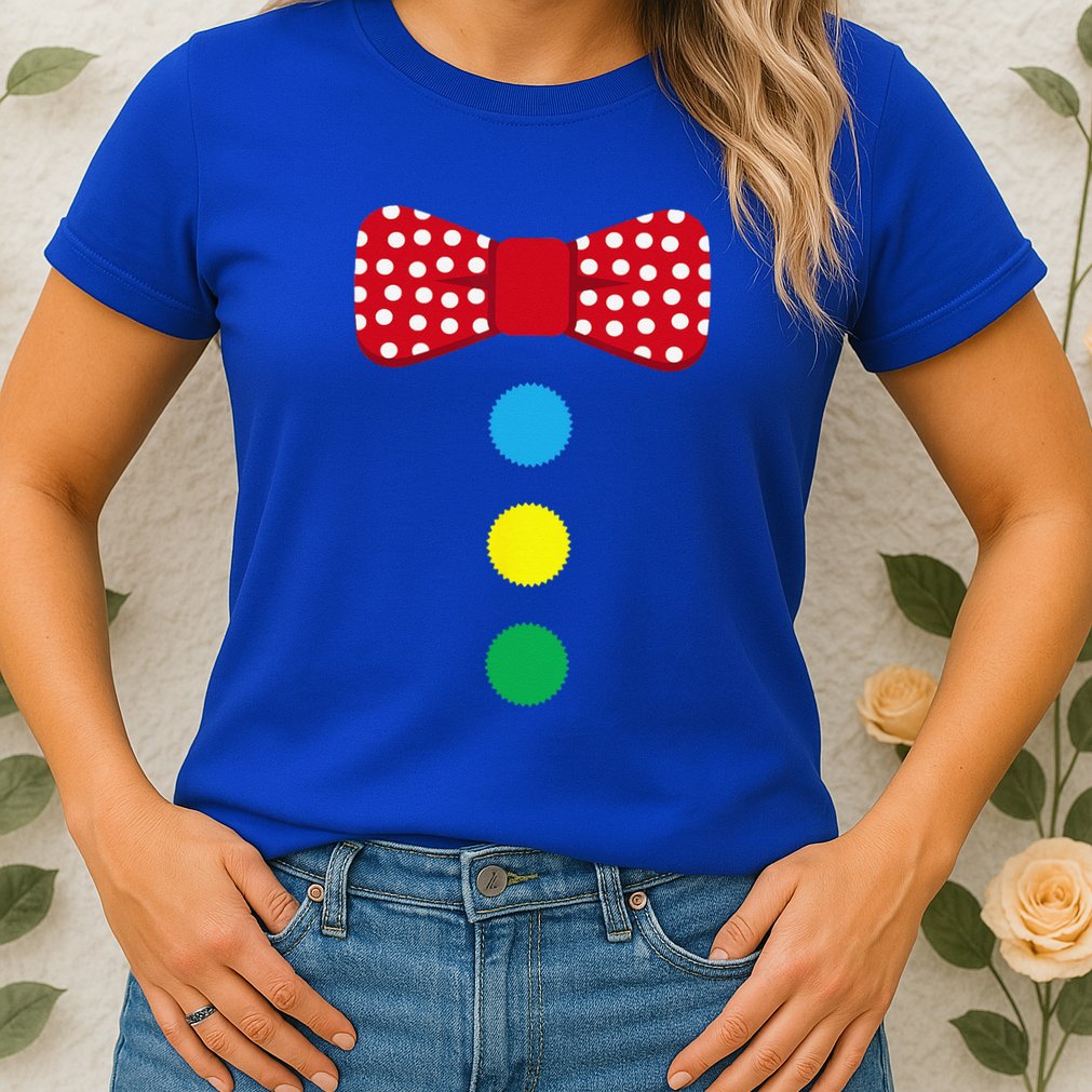 Clown Tie Costume Circus Rainbow Halloween Carnival Womens T-Shirt