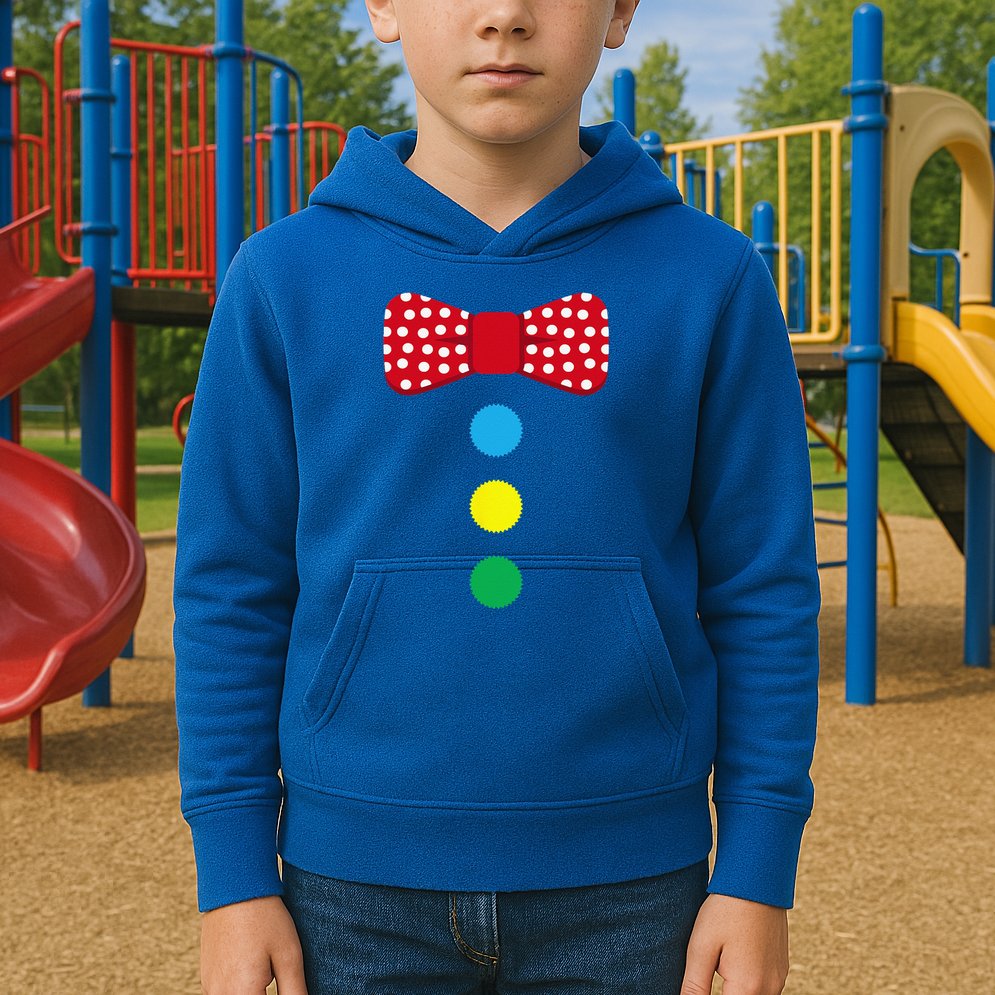 Clown Tie Costume Circus Rainbow Halloween Carnival Kids Hoodie