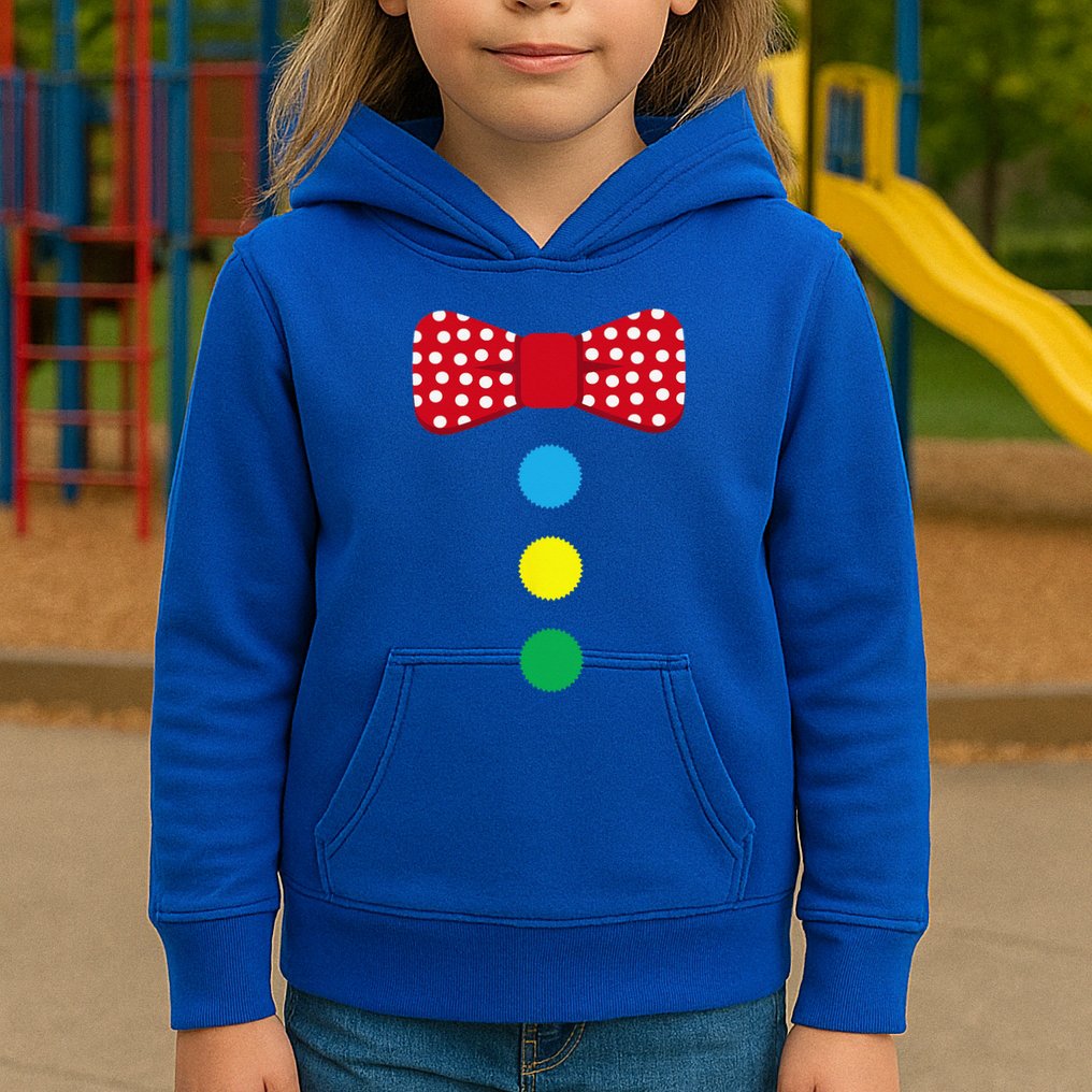 Clown Tie Costume Circus Rainbow Halloween Carnival Kids Hoodie