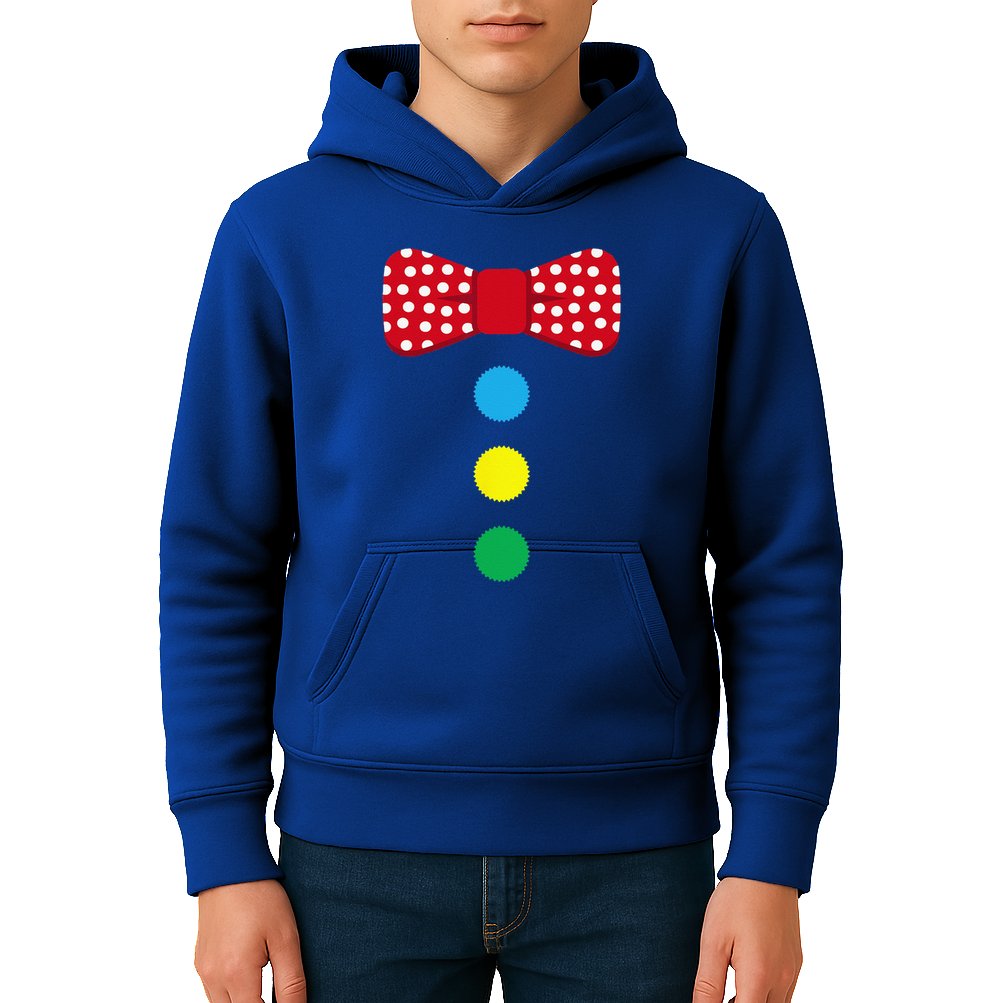 Clown Tie Costume Circus Rainbow Halloween Carnival Kids Hoodie