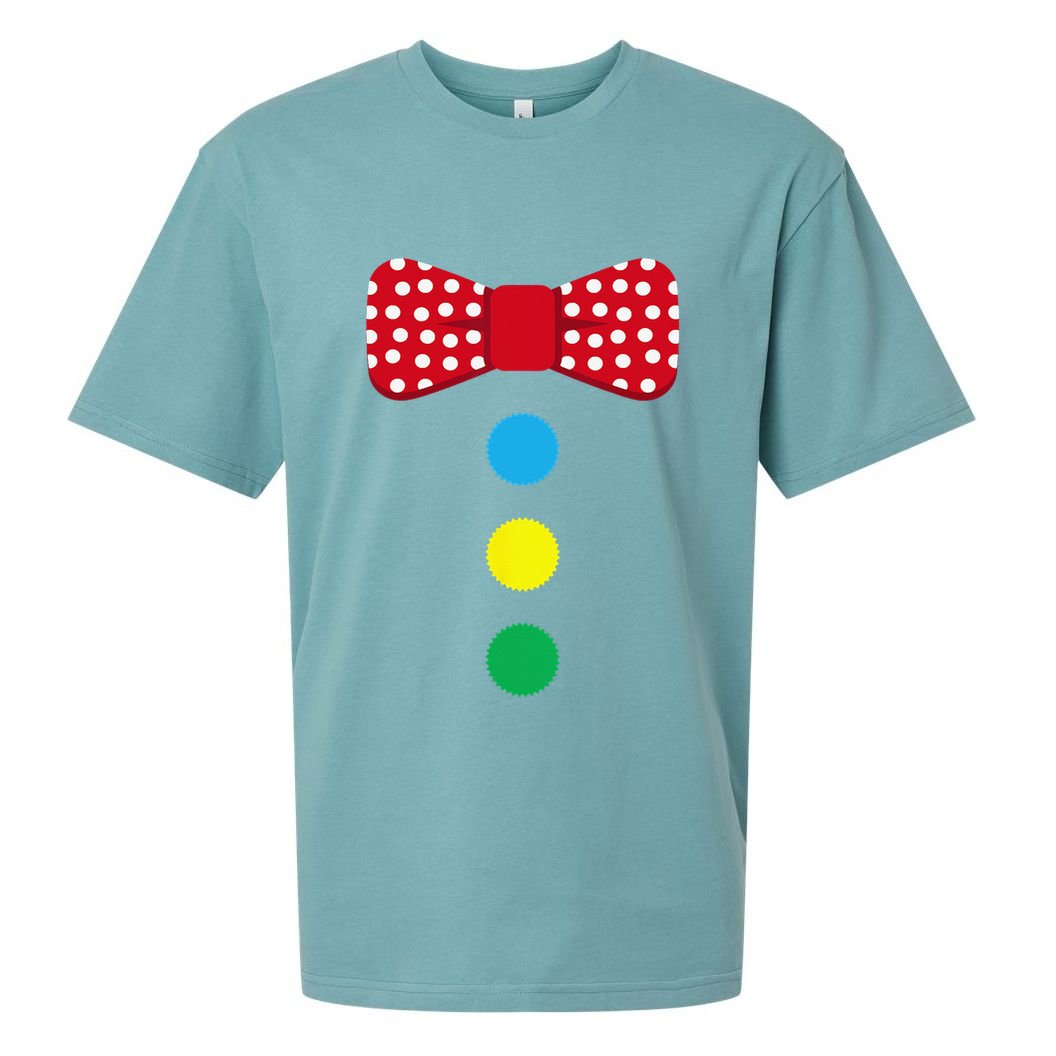 Clown Tie Costume Circus Rainbow Halloween Carnival Sueded Cloud Jersey T-Shirt
