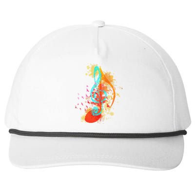 Colorful Treble Clef Music Theory Musician Teacher Birds Snapback Five-Panel Rope Hat