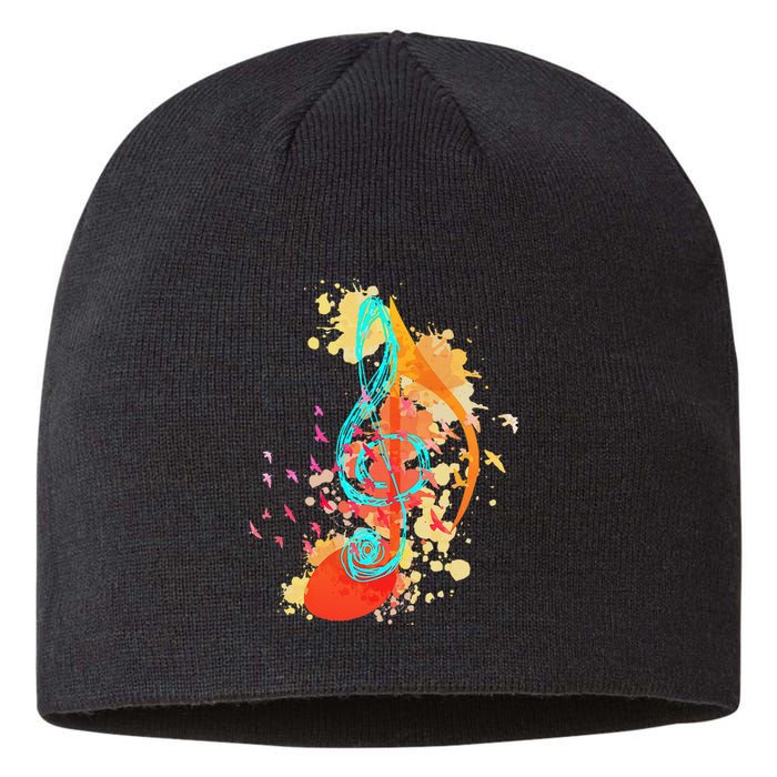 Colorful Treble Clef Music Theory Musician Teacher Birds Sustainable Beanie