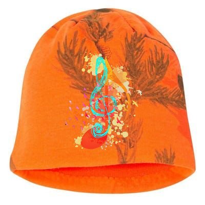 Colorful Treble Clef Music Theory Musician Teacher Birds Kati - Camo Knit Beanie