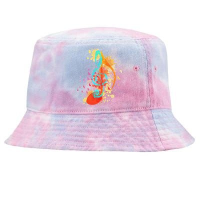 Colorful Treble Clef Music Theory Musician Teacher Birds Tie-Dyed Bucket Hat