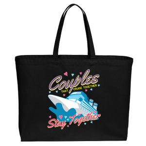 Couples That Cruise Together Husband And Wife Cruising Cotton Canvas Jumbo Tote