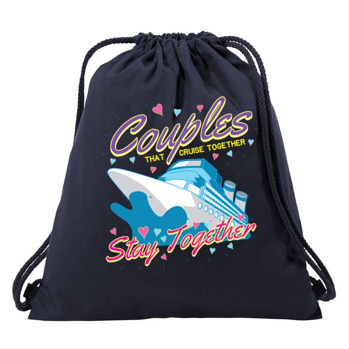 Couples That Cruise Together Husband And Wife Cruising Drawstring Bag