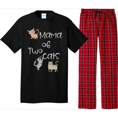 Cute Two Cat Mama Saying Playful Kitties For Cat Owner Moms Gift Pajama Set