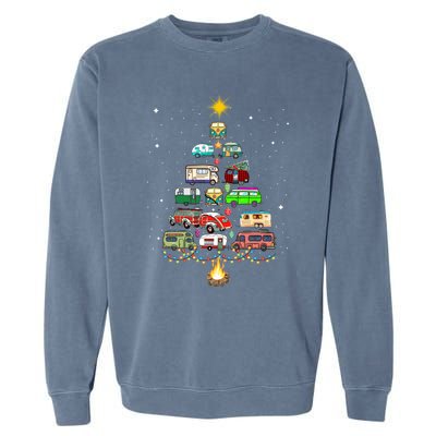 Christmas Tree Camper Vehicles Camping RVing Trailers Garment-Dyed Sweatshirt