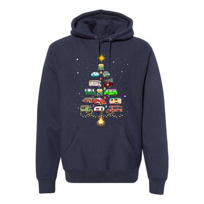 Christmas Tree Camper Vehicles Camping RVing Trailers Premium Hoodie