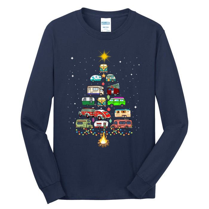 Christmas Tree Camper Vehicles Camping RVing Trailers Tall Long Sleeve T-Shirt