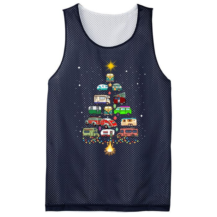 Christmas Tree Camper Vehicles Camping RVing Trailers Mesh Reversible Basketball Jersey Tank