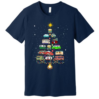 Christmas Tree Camper Vehicles Camping RVing Trailers Premium T-Shirt