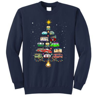 Christmas Tree Camper Vehicles Camping RVing Trailers Tall Sweatshirt