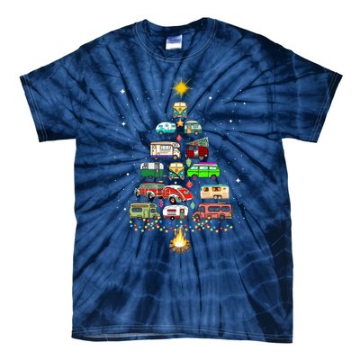 Christmas Tree Camper Vehicles Camping RVing Trailers Tie-Dye T-Shirt