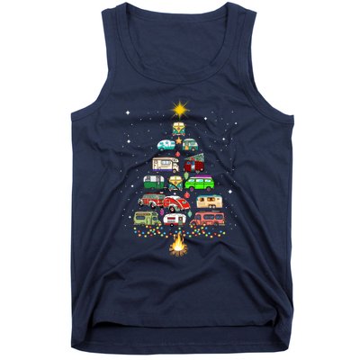 Christmas Tree Camper Vehicles Camping RVing Trailers Tank Top