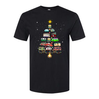 Christmas Tree Camper Vehicles Camping RVing Trailers Softstyle CVC T-Shirt