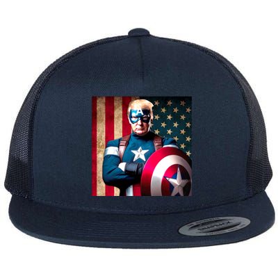 Cool Trump Captain Usa America Flat Bill Trucker Hat