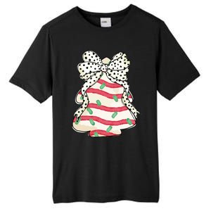 Christmas Tree Cake Coquette Dalmatian Bow Tall Fusion ChromaSoft Performance T-Shirt