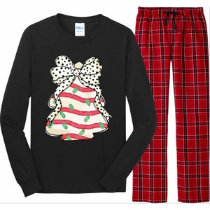 Christmas Tree Cake Coquette Dalmatian Bow Long Sleeve Pajama Set